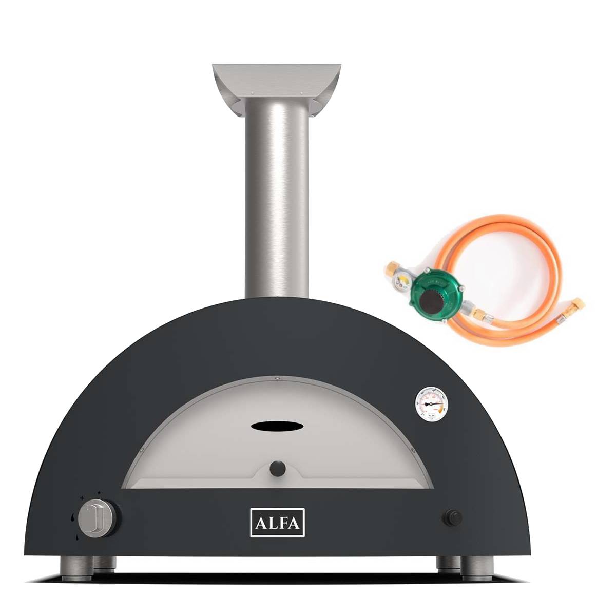 Alfa Moderno 2 Pizze Gas Schlauch Set - schiefer grau