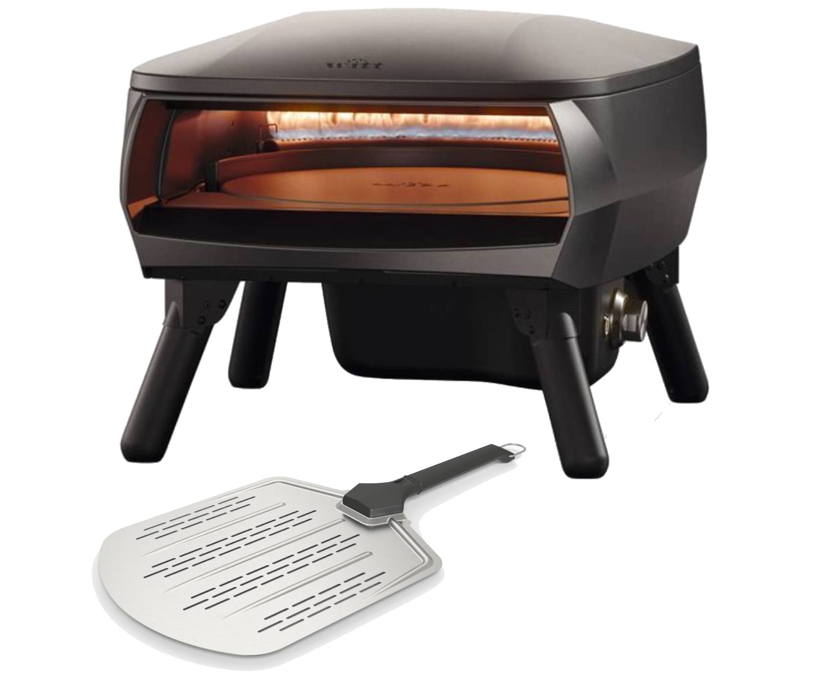 Witt Piccolo Rotante Pizzaofen inkl. Pizza-Schieber - matt schwarz