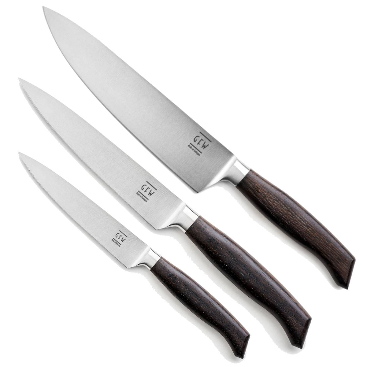 GFW Räuchereiche Set 3-teilig - inkl. Kochmesser, Universalmesser und Allzweckmesser