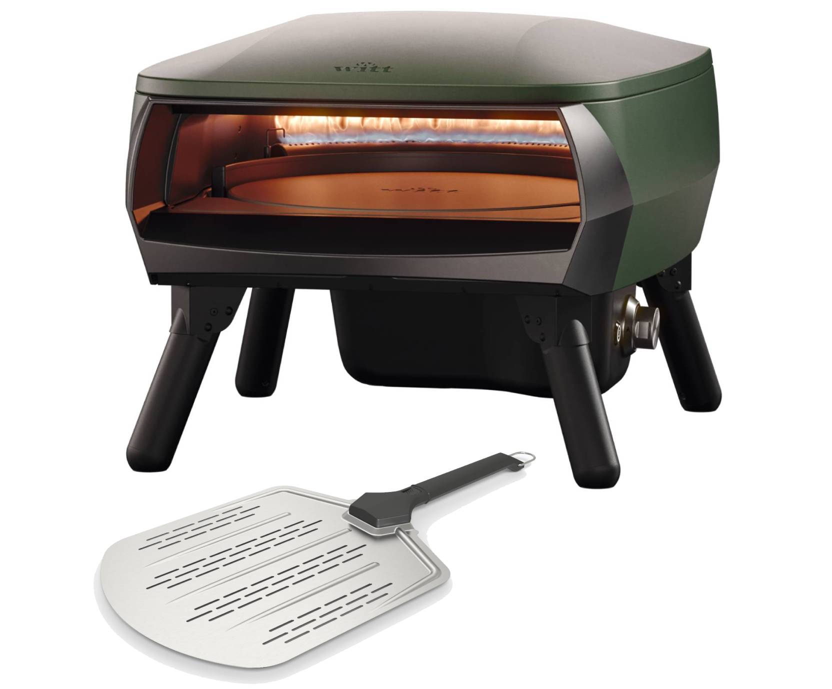 Witt Piccolo Rotante Pizzaofen inkl. Pizza-Schieber - matt dunkelgrün