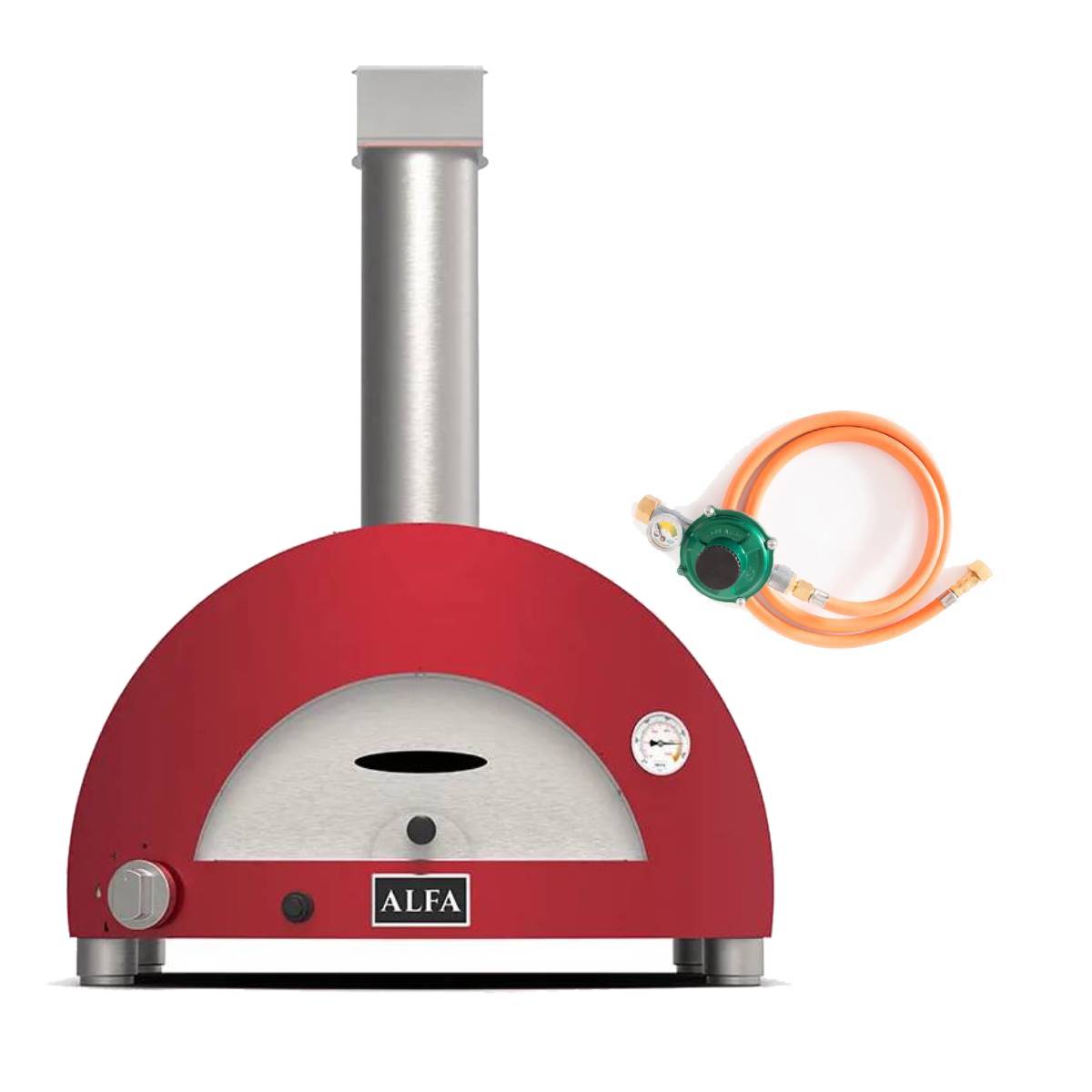 Alfa Moderno 1 Pizza Gas Schlauch Set  - antik rot