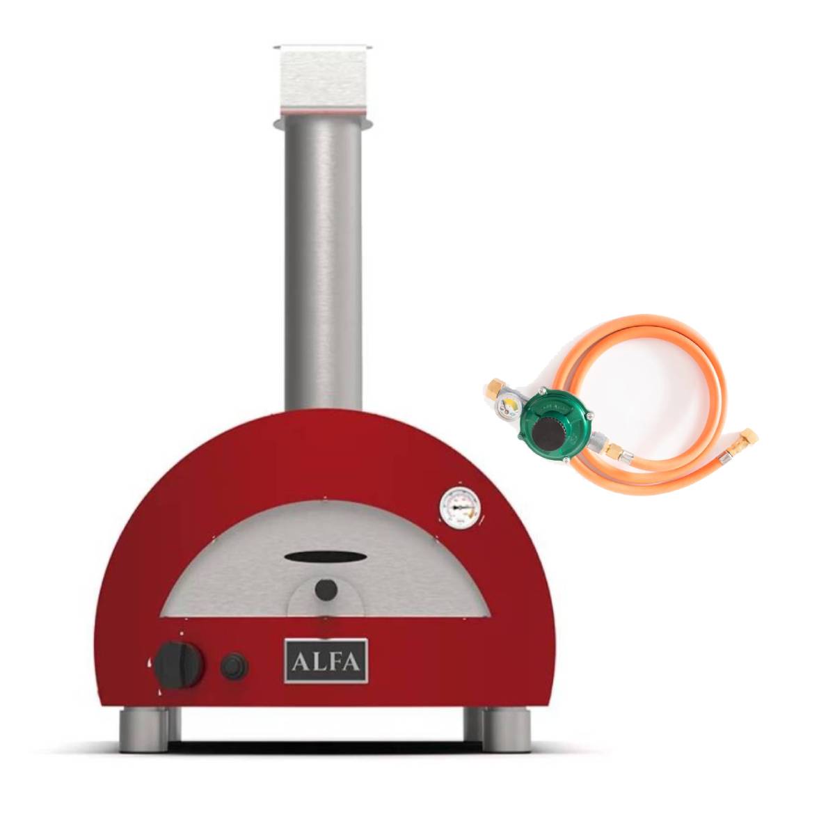 Alfa Moderno Portable Gas Schlauch Set - antik rot