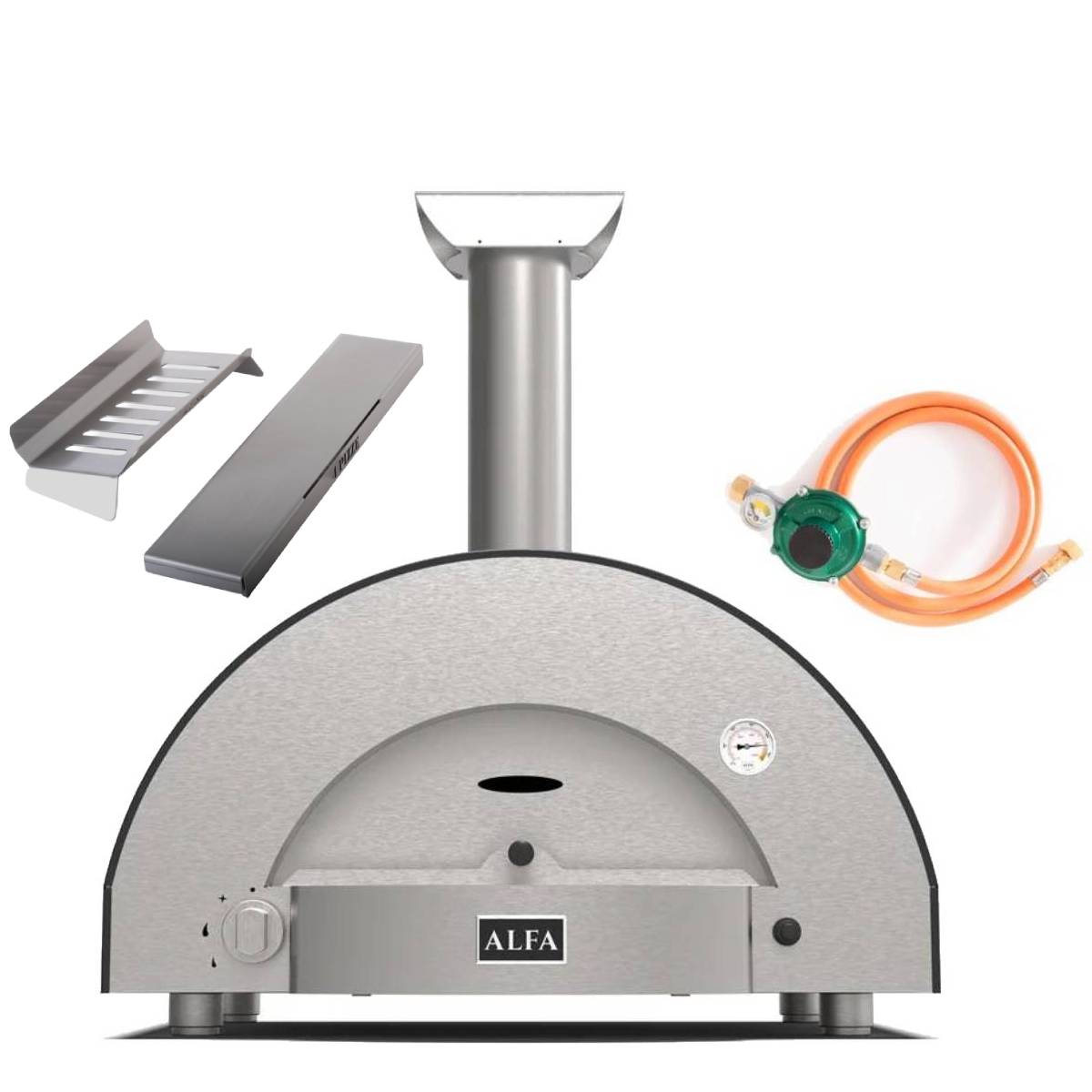 Alfa Classico Gasofen 2 Pizze Hybrid Set - schiefer grau