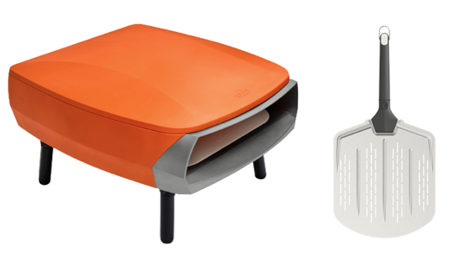 Witt Etna Rotante Pizzaofen Orange Set mit Pizzaschieber