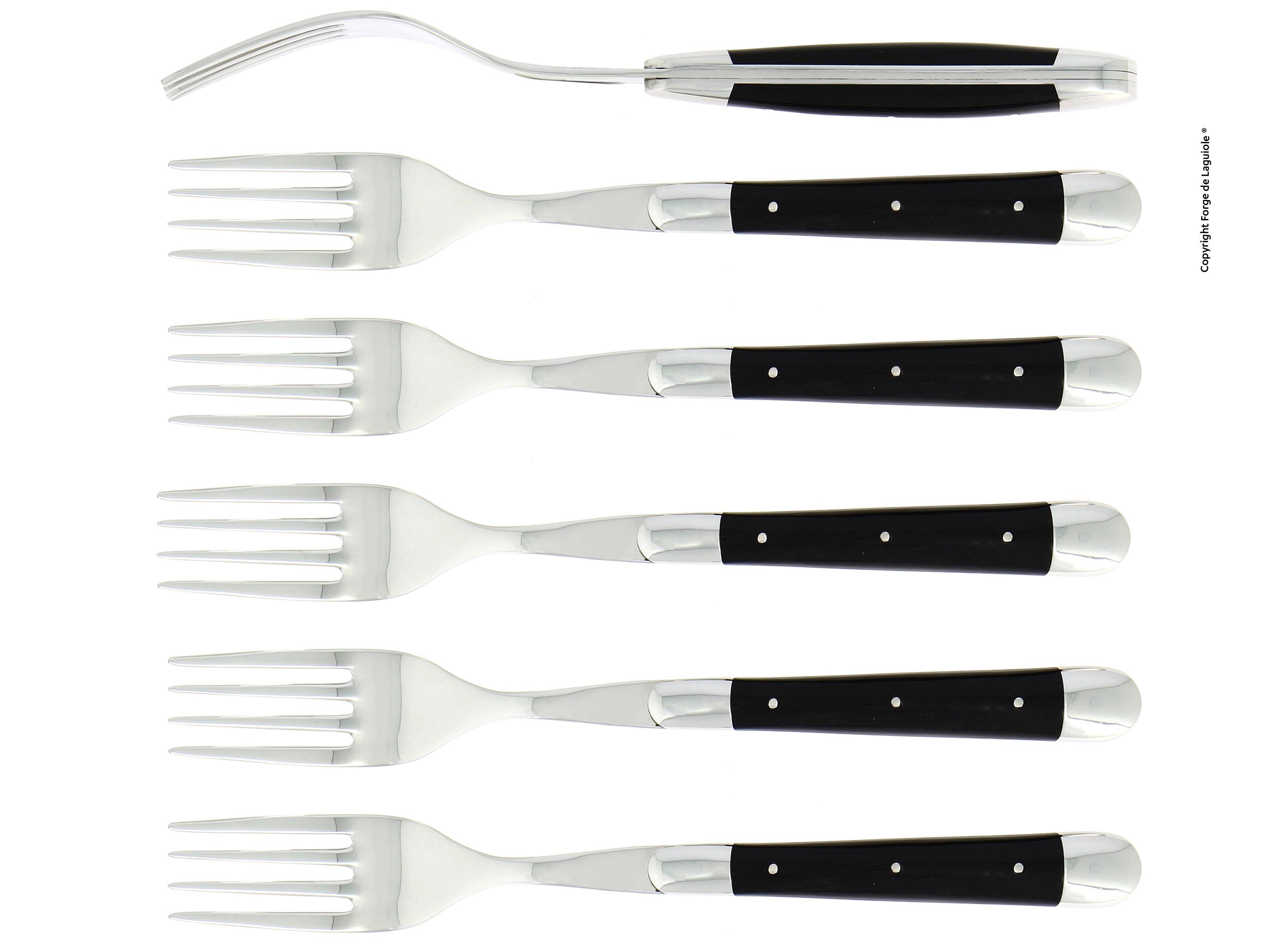 Forge de Laguiole Gabel 6er Set - Acryl Schwarz
